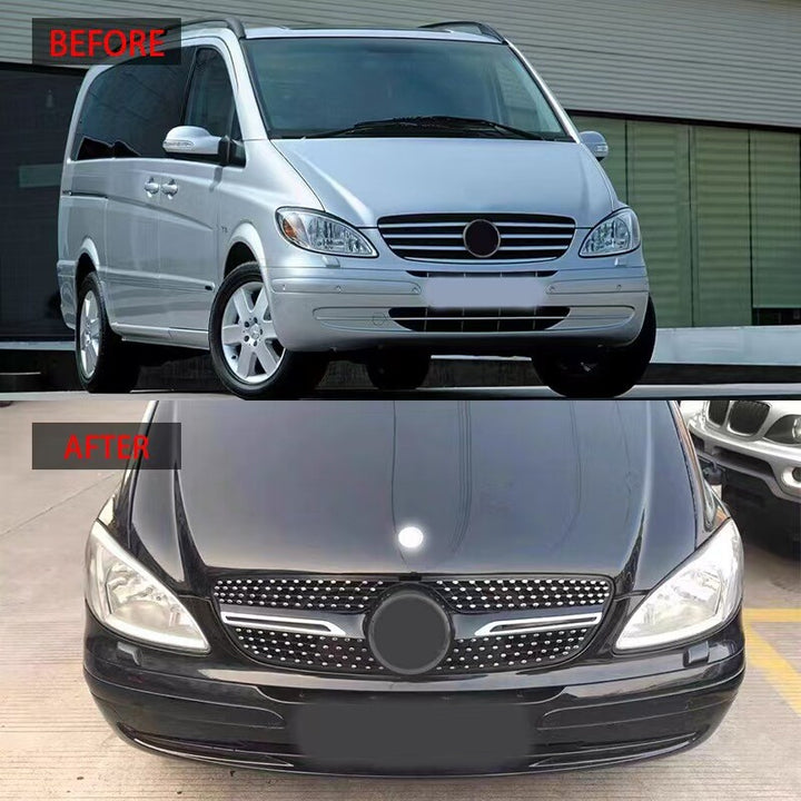 For 08-10 Mercedes-Benz W639 Viano/Vito black bumper grille