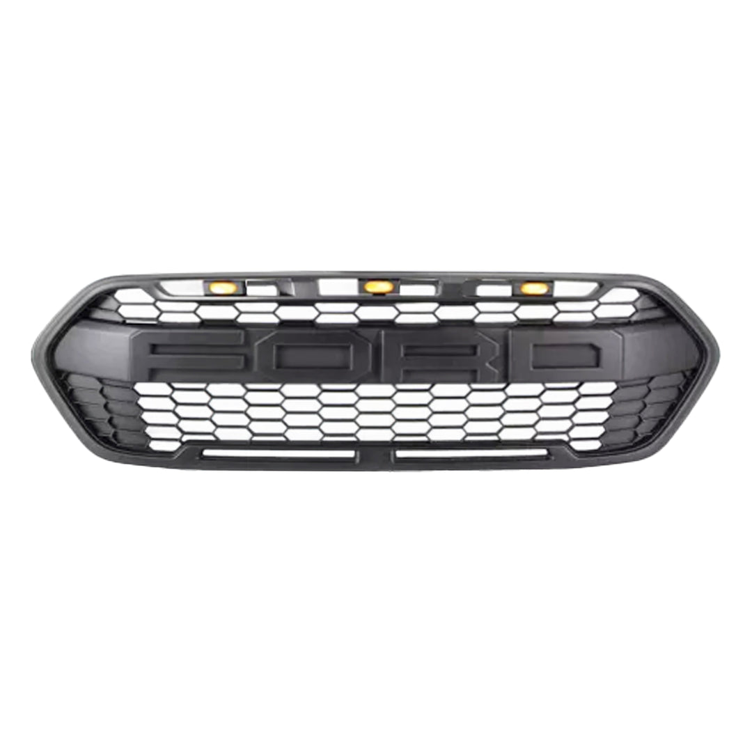 Transit Custom MK2 matte mesh black raptor grille installed