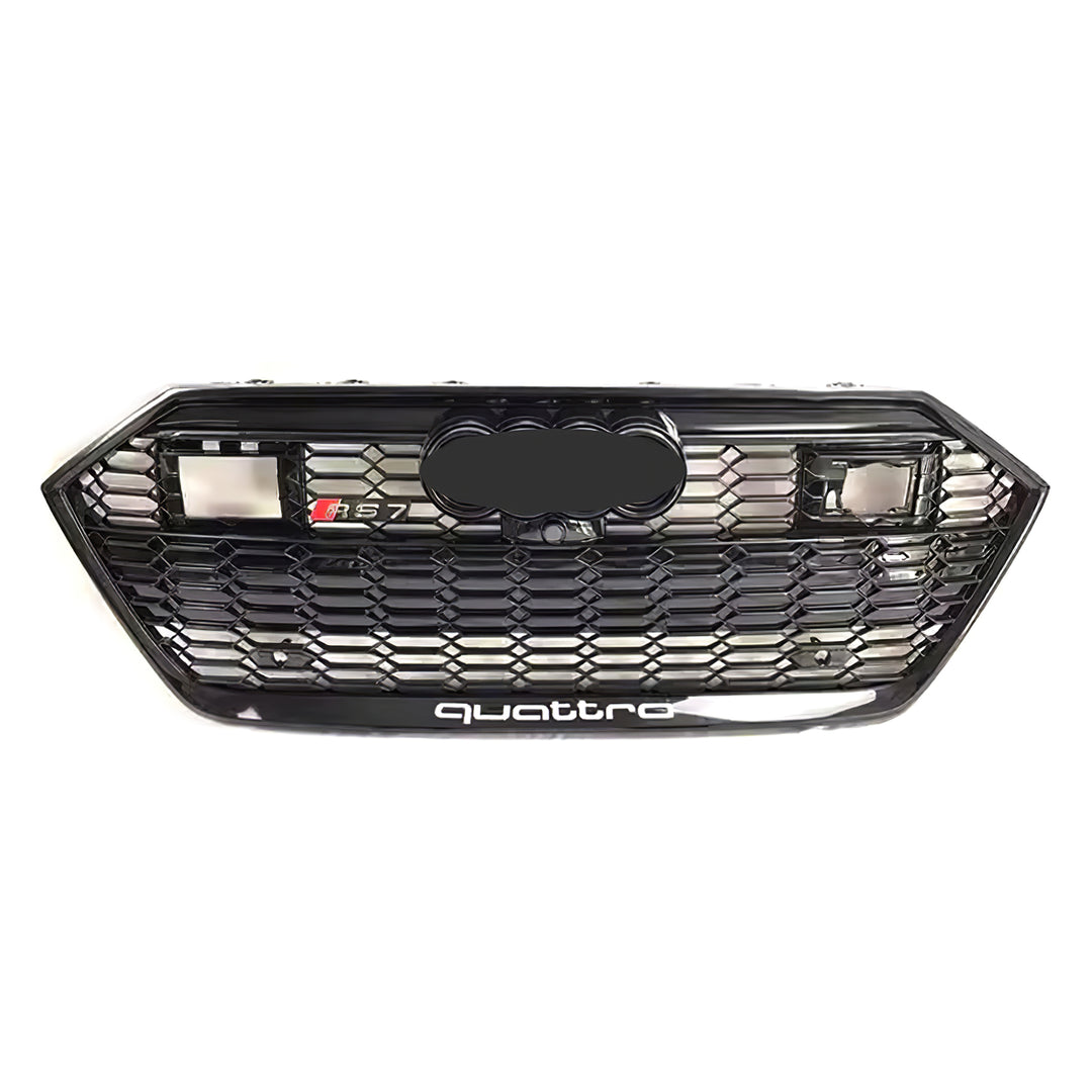2019-2025 Audi RS7 Honeycomb Grille For Audi A7 S7 C8 R Style With Black Emblem and ACC