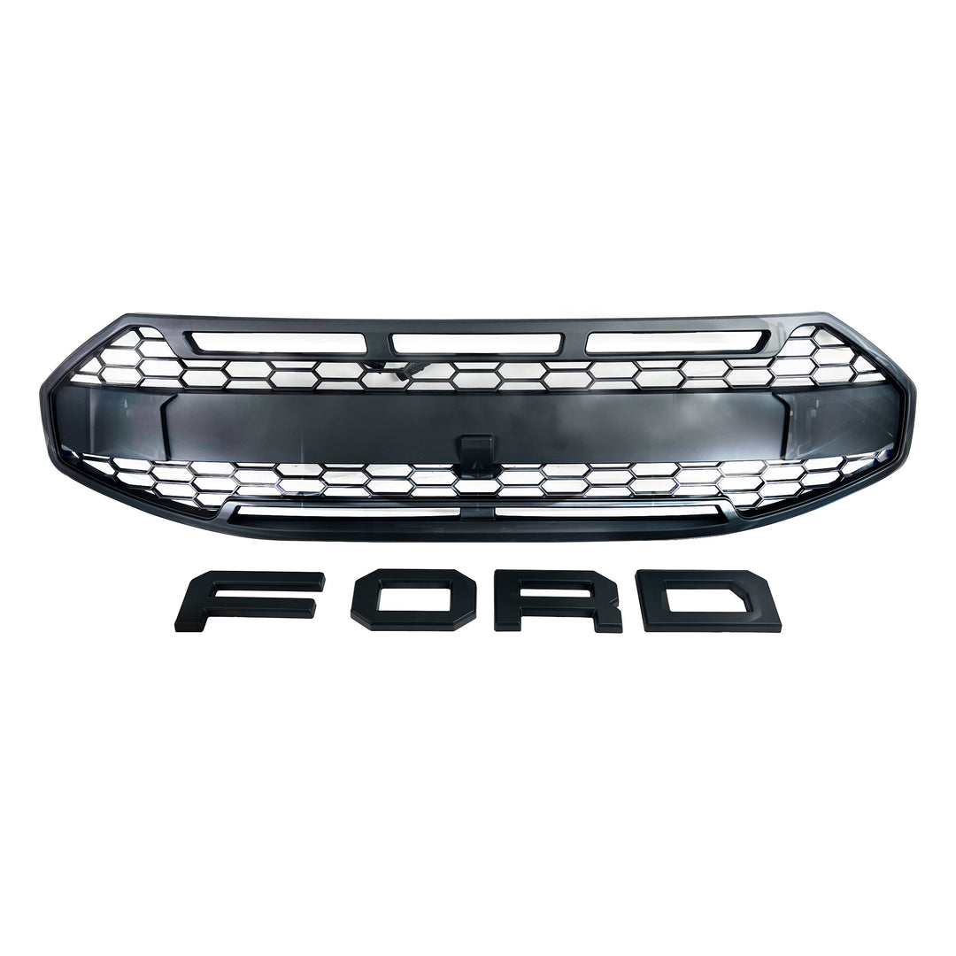 Raptor style grille for Ford Transit Custom 2024+ — matte mesh black — Van Parts Supply