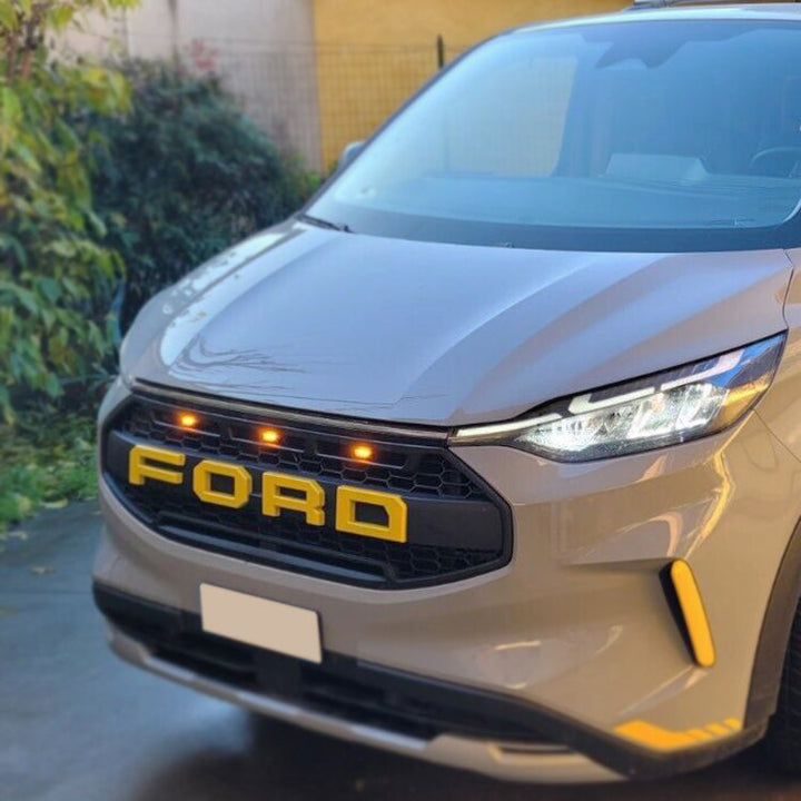 Raptor style grille for Ford Transit Custom 2024+ — matte mesh black — Van Parts Supply — view 6
