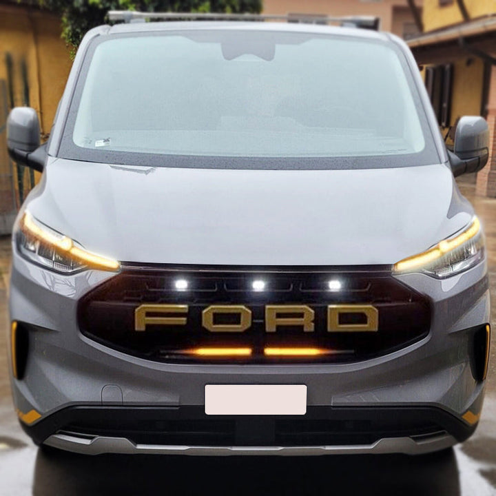 Raptor style grille for Ford Transit Custom 2024+ — matte mesh black — Van Parts Supply — view 9