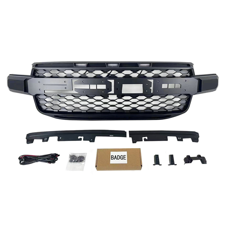 Ford Ranger T9 2023 2024 raptor style front grille — matte black installed