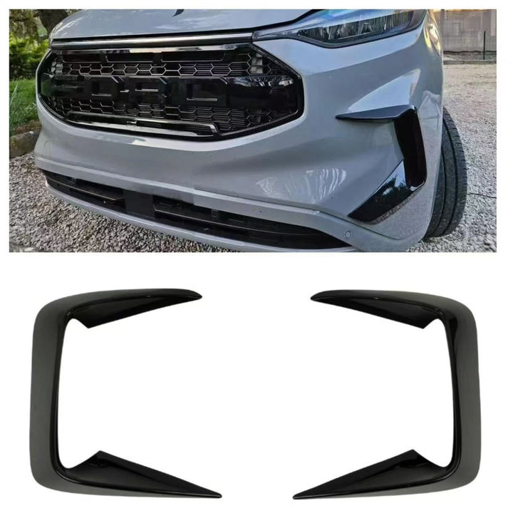 Front aero canard loops for Ford Transit Custom 2024+ — glossy black — Van Parts Supply