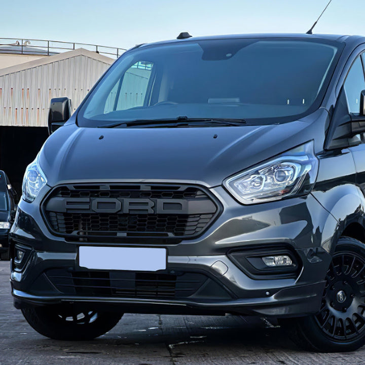 Raptor style grille for Ford Transit Custom 2018–2023 — matte mesh black — Van Parts Supply — view 6