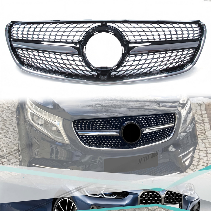 Front grille radiator grille, black, for Mercedes Benz V-Class W447 V250 V300 14-19