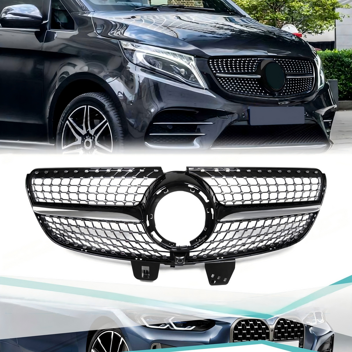 Black radiator grille front grille for Mercedes Benz V-Class W447 MOPF from 04.2019