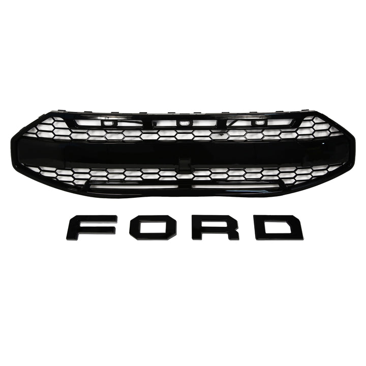 Ford Transit Custom 2024 new model raptor grille — glossy black front