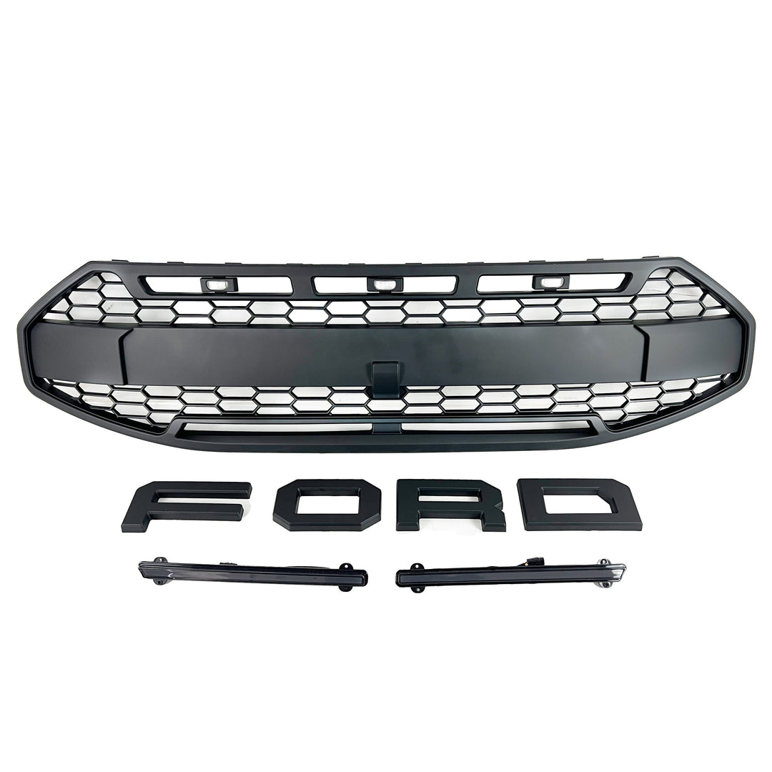 New Ford Transit Custom 2024+ mesh grille upgrade — matte black