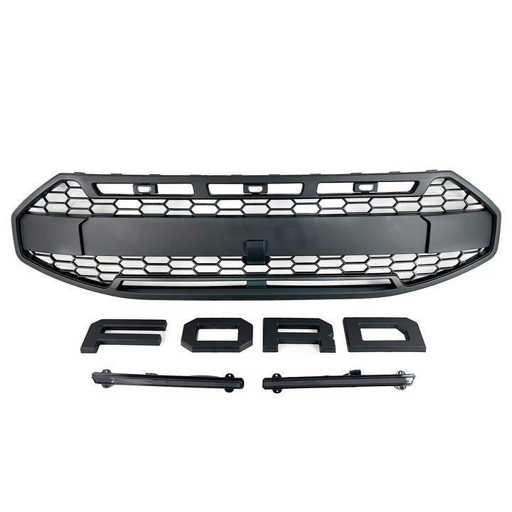 New Ford Transit Custom 2024+ mesh grille upgrade — matte black