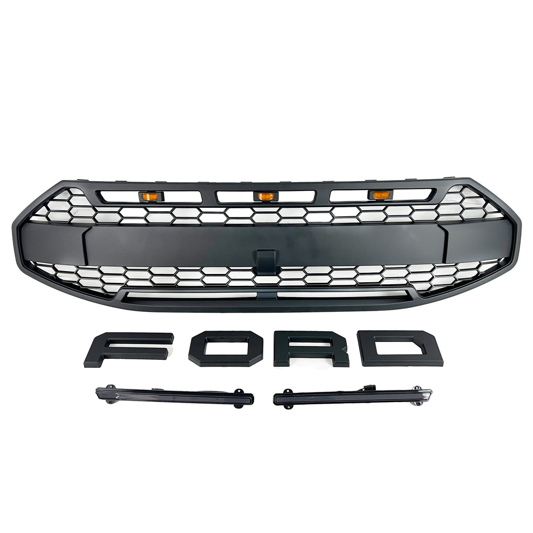 Raptor style grille for Ford Transit Custom 2024+ — matte mesh black — Van Parts Supply — view 5