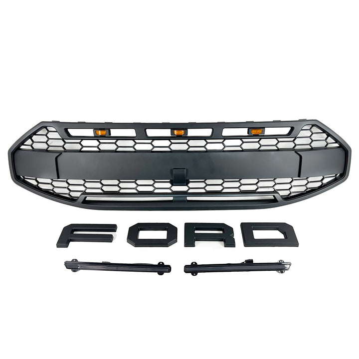 Raptor style grille for Ford Transit Custom 2024+ — matte mesh black — Van Parts Supply — view 5