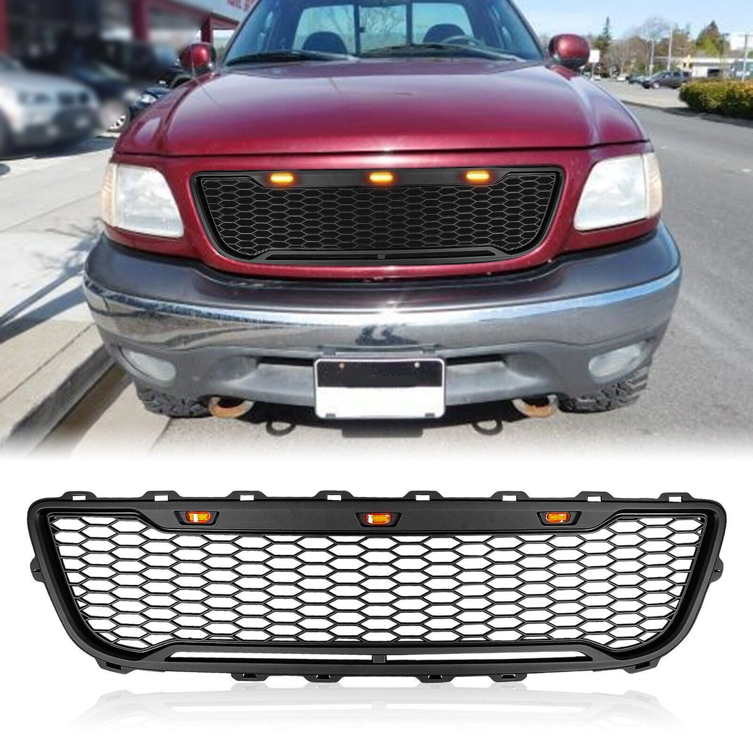 1999-2003 Ford F-150 Raptor Style Front Grille With Amber LED Lights And Lettering - view 1