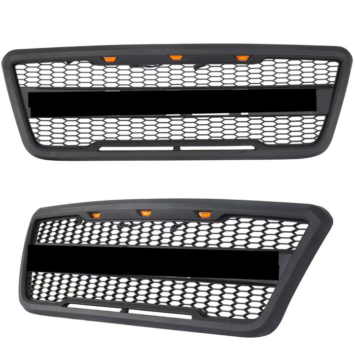 2004-2008 Ford F-150 Raptor Style Front Grille With Amber LED Lights And Lettering - view 3