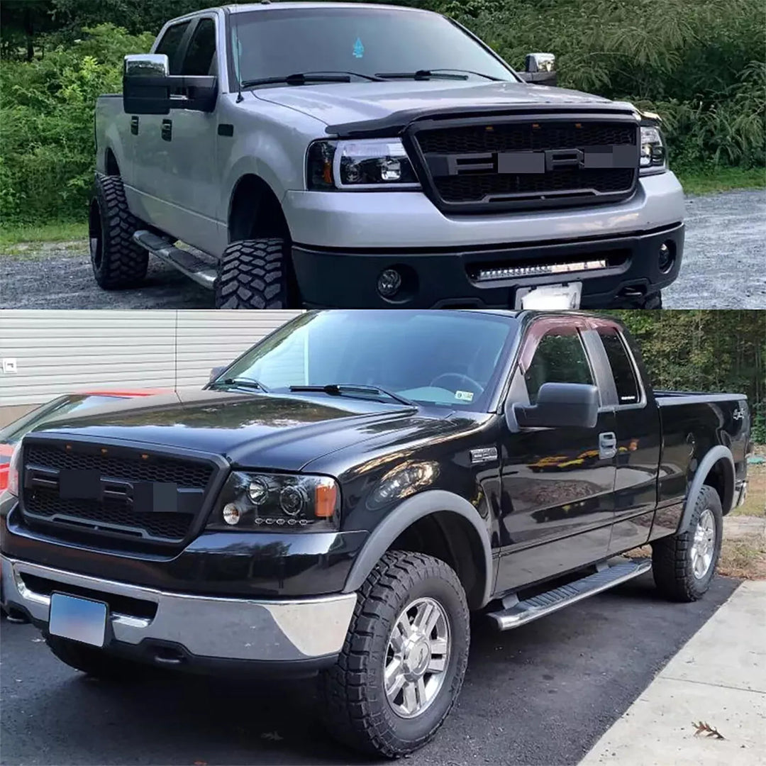 2004-2008 Ford F-150 Raptor Style Front Grille With Amber LED Lights And Lettering - view 7