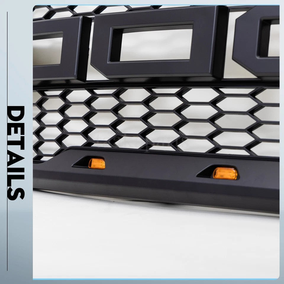 2015-2017 Ford F-150 Raptor Style Front Grille With Amber LED Lights And Lettering - view 7