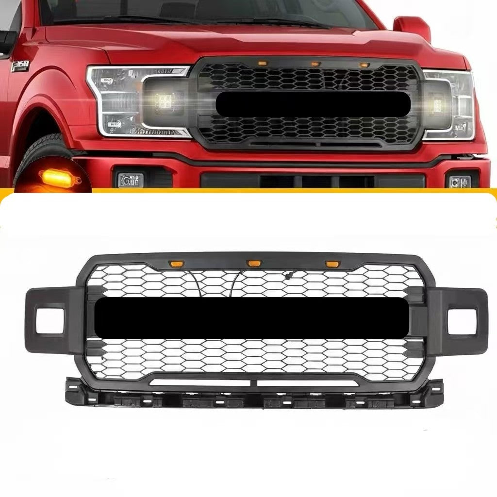 2018-2020 Ford F-150 Raptor Style Front Grille With Amber LED Lights - view 1