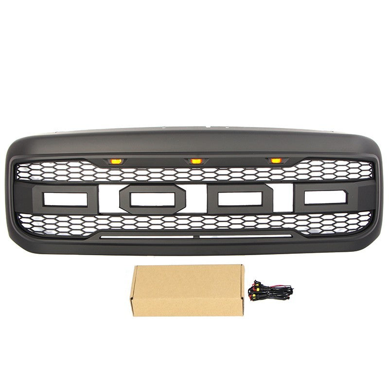 1999-2004 Ford F-250 F-350 F-450 Super Duty Raptor Style Front Grille With Lights - view 2