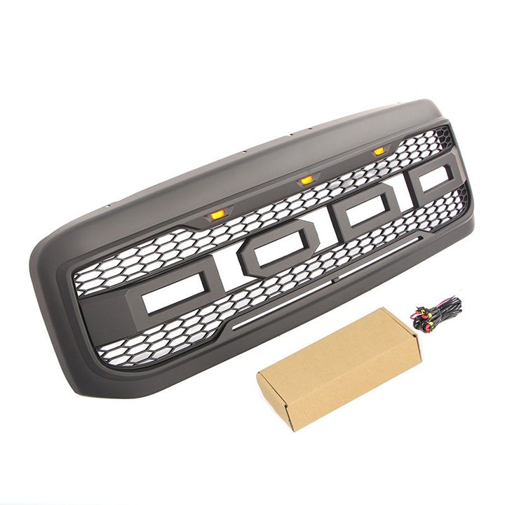 1999-2004 Ford F-250 F-350 F-450 Super Duty Raptor Style Front Grille With Lights - view 3