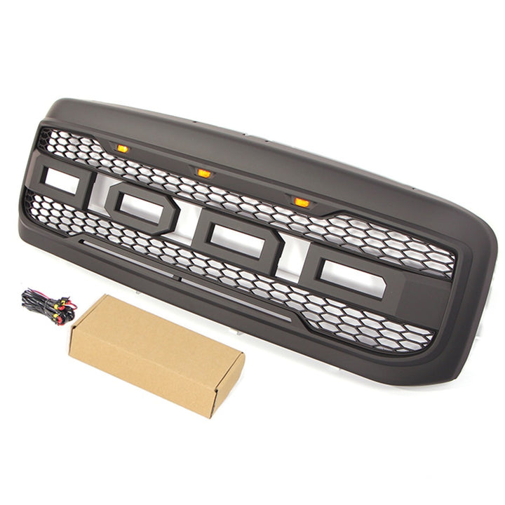 1999-2004 Ford F-250 F-350 F-450 Super Duty Raptor Style Front Grille With Lights - view 4