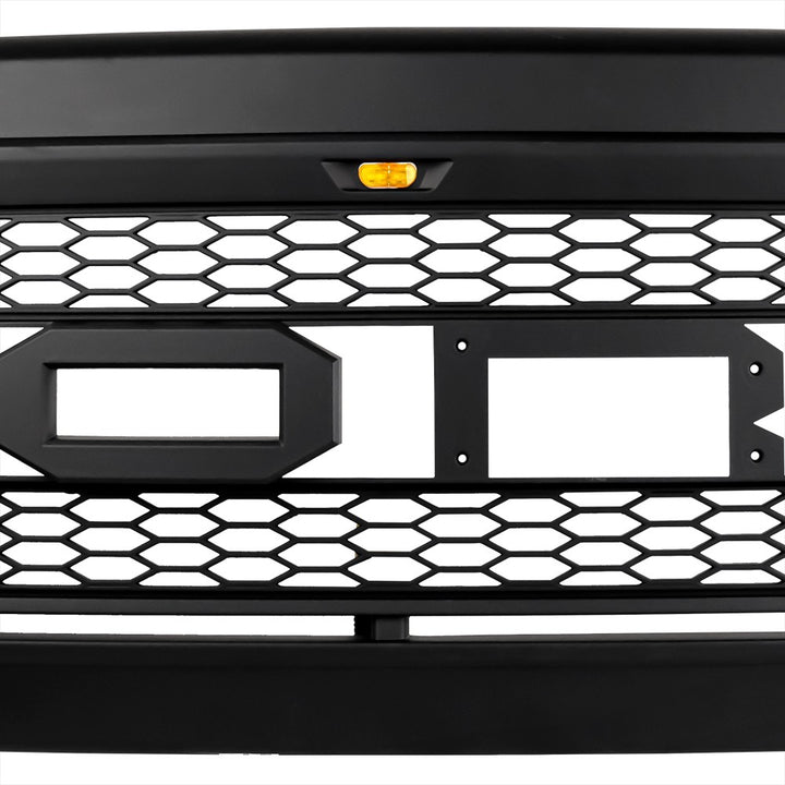 2005-2007 Ford F-250 F-350 Super Duty Raptor Style Front Grille With Amber LED Lights - view 3