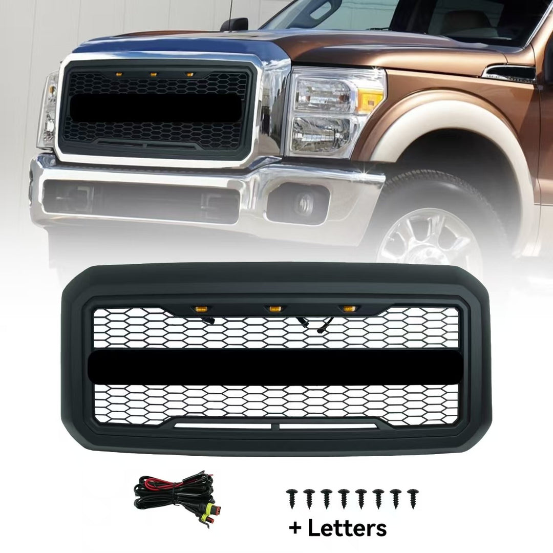 2012-2016 Ford F-250 Super Duty Raptor Style Front Grille In Matte Black - view 1