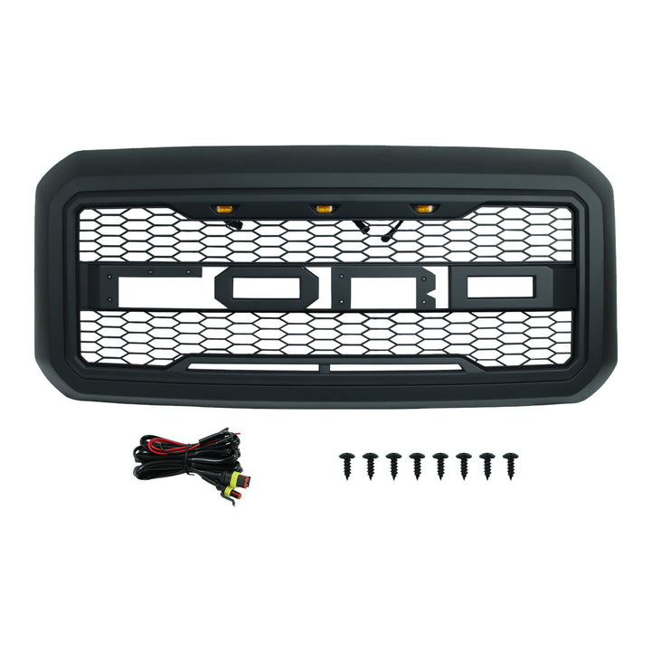 2012-2016 Ford F-250 Super Duty Raptor Style Front Grille In Matte Black - view 3