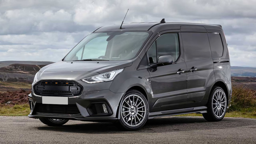 Ford Transit Connect front grille replacement — raptor style black