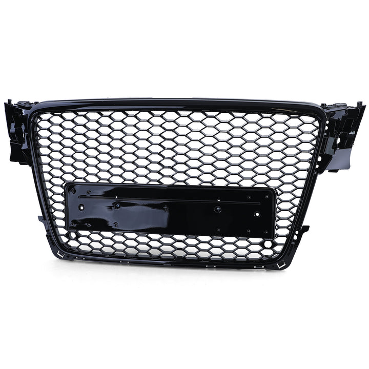Honeycomb sports radiator grille without emblem, gloss black, for Audi A4 B8 8K 07-11