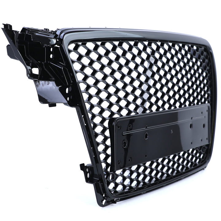Honeycomb sports radiator grille without emblem, gloss black, for Audi A4 B8 8K 07-11