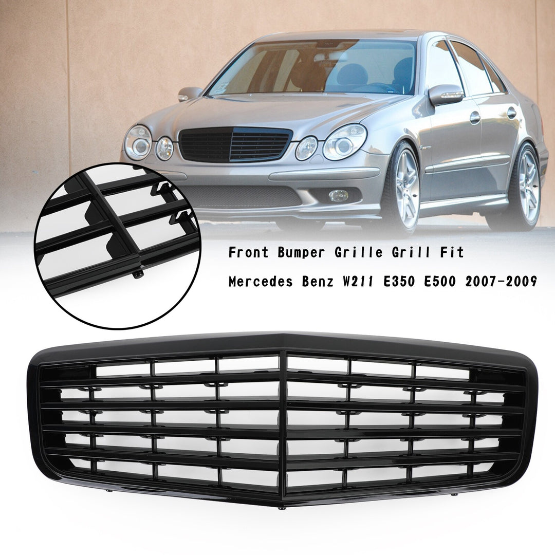 Radiator grille for Mercedes E-Class W211 E350 500 63 07-09 AMG glossy black