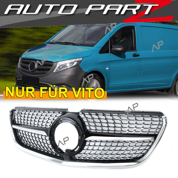 Front grille radiator grille diamond black for Mercedes Vito W447 19-23 facelift