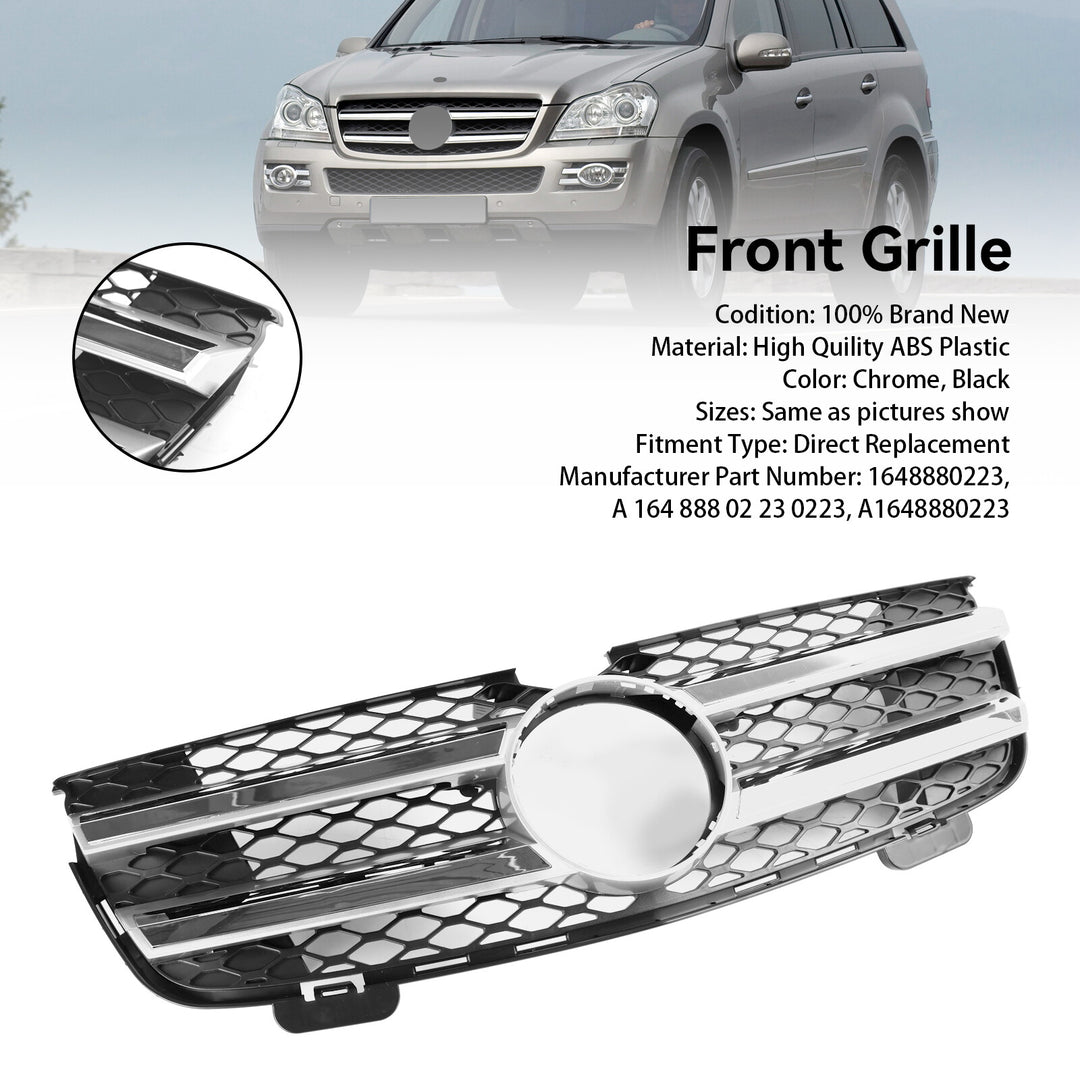 Radiator grille + star for Mercedes Benz GL-Class X164 2007-2009 Chrome front grille