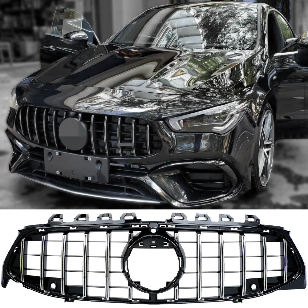GT Panamericana grille suitable for Mercedes CLA W118 from 2019 onwards, silver black