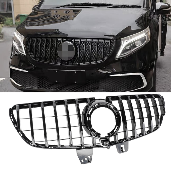 Fits the Mercedes V-Class W447 facelift radiator grille, gloss black GT grille