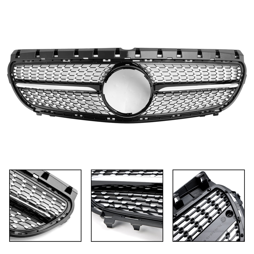 Radiator grille without star for Mercedes B-Class W246 facelift 2015-2018, black