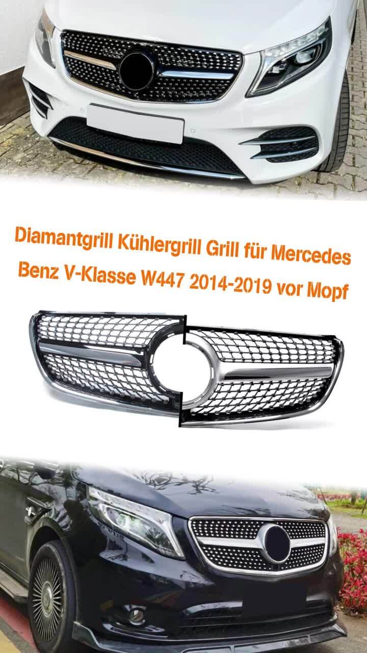 Front grille radiator grille, black, for Mercedes Benz V-Class W447 V250 V300 14-19