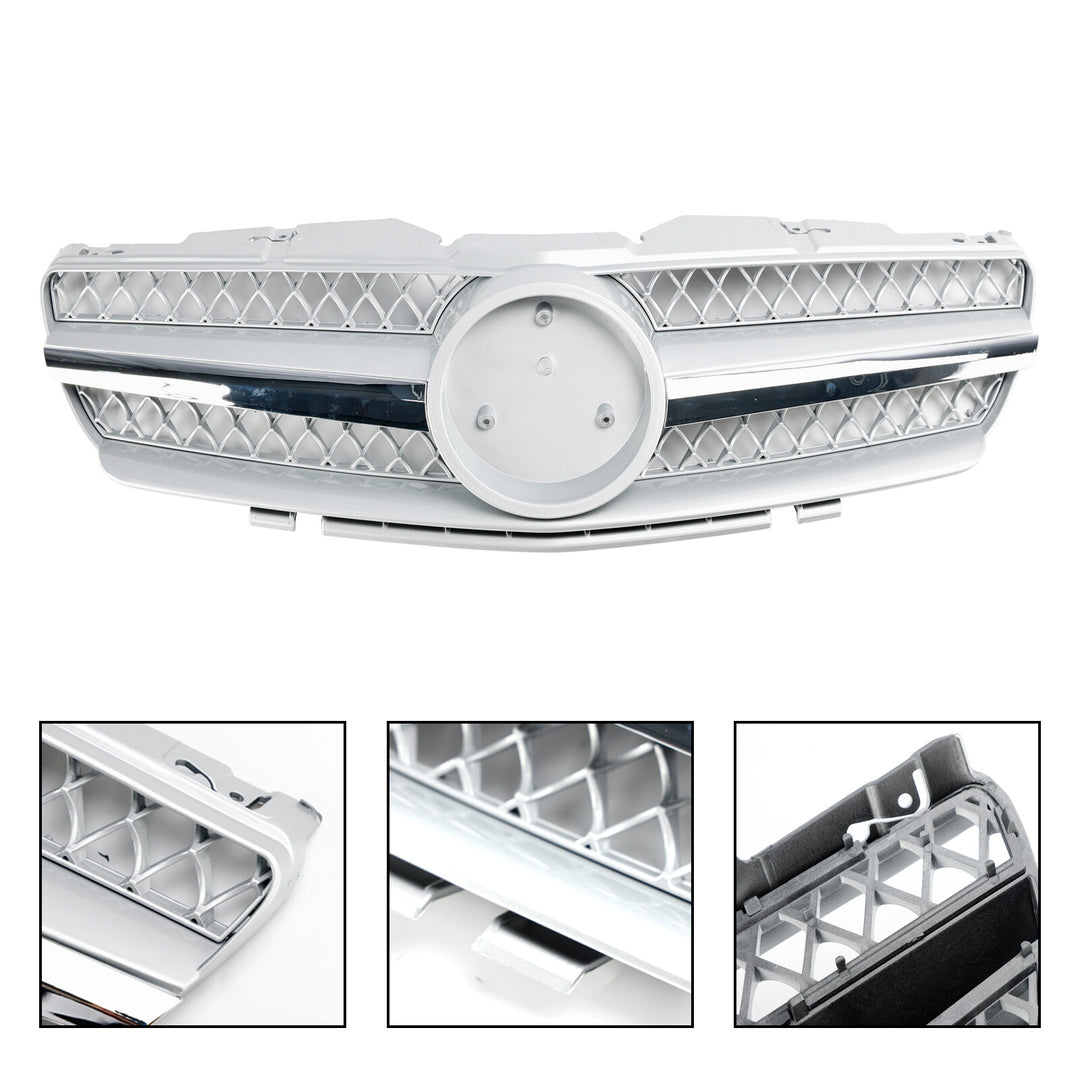Radiator grille + star front grille for Mercedes R230 SL500 SL600 2003-2006 1 Fin