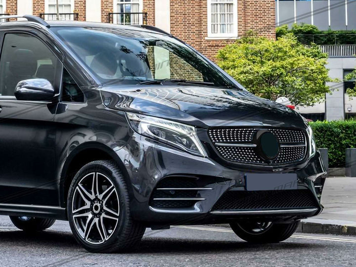 Black radiator grille front grille for Mercedes Benz V-Class W447 MOPF from 04.2019