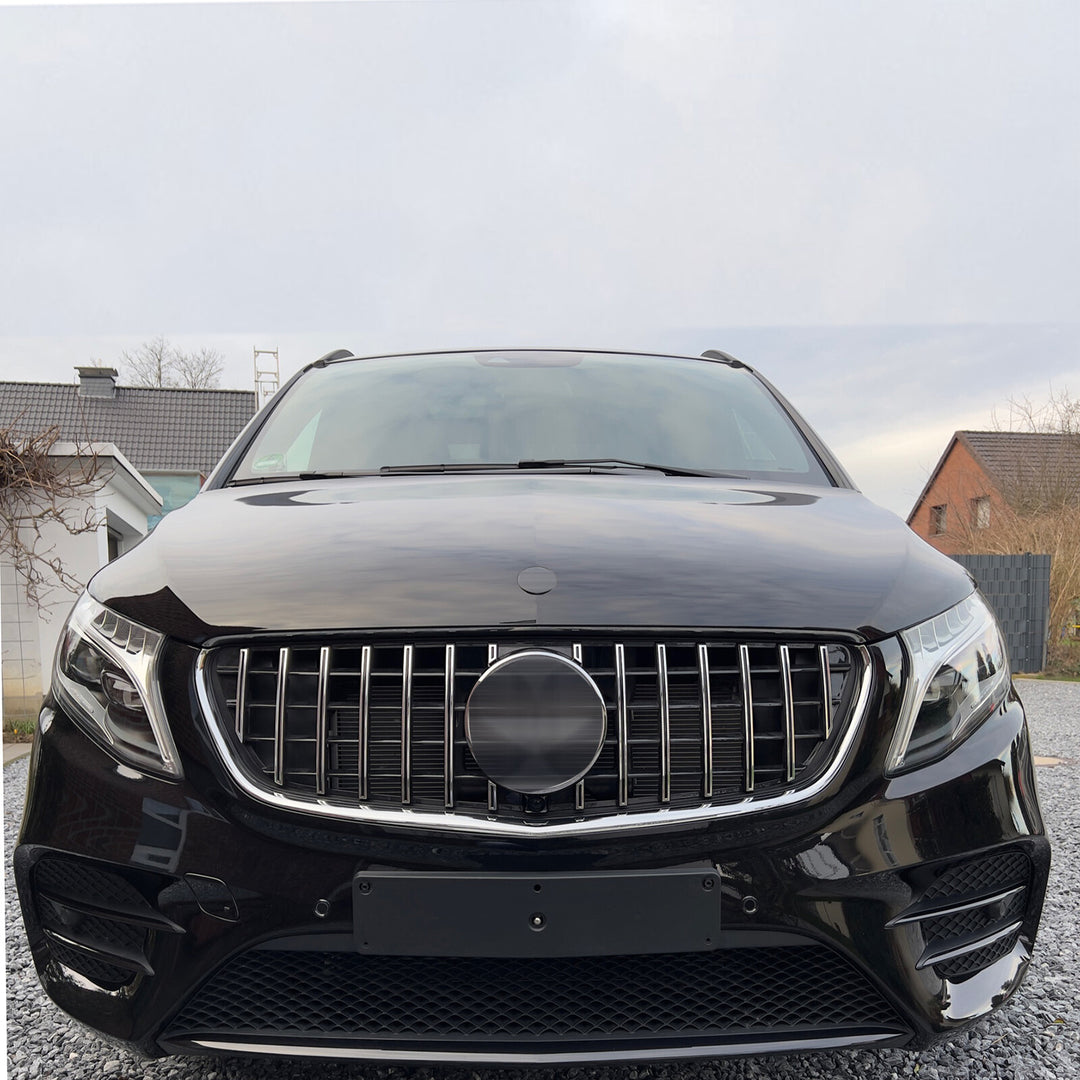 GT Panamericana Grill suitable for Mercedes V-Class W447 from 2019 onwards, silver and black