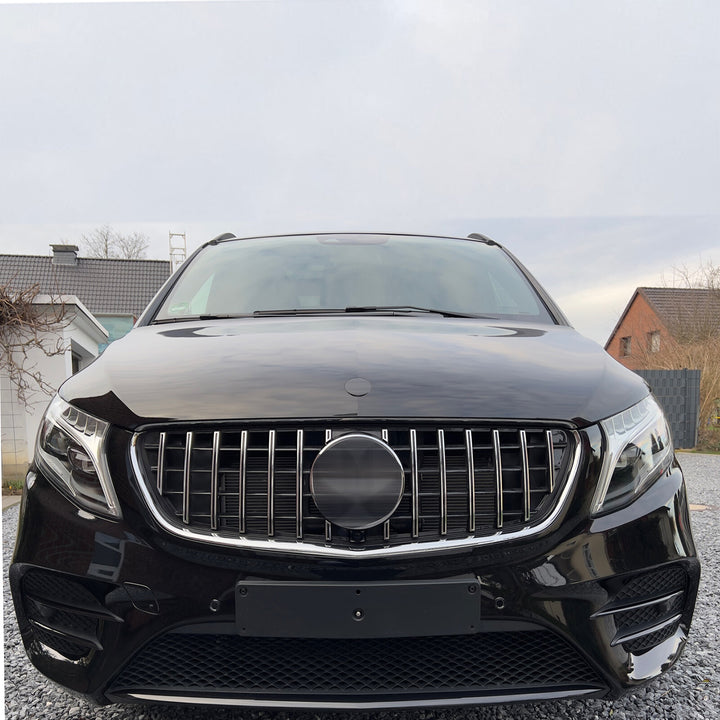GT Panamericana Grill suitable for Mercedes V-Class W447 from 2019 onwards, silver and black