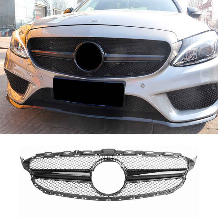 For Mercedes AMG DESIGN W205 S205 Radiator Grille GLANZ SCHWARZ Front Grille