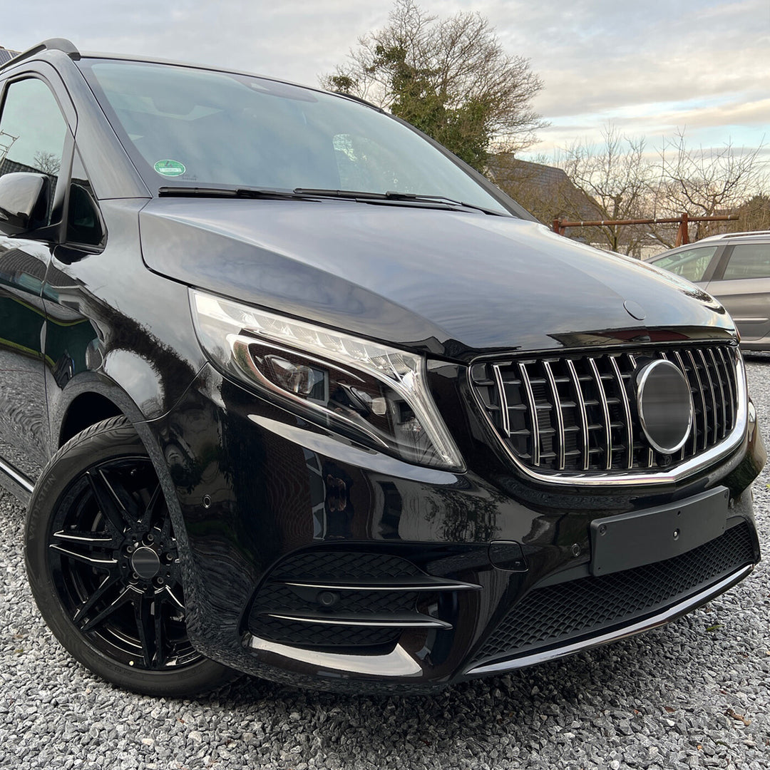 GT Panamericana Grill suitable for Mercedes V-Class W447 from 2019 onwards, silver and black