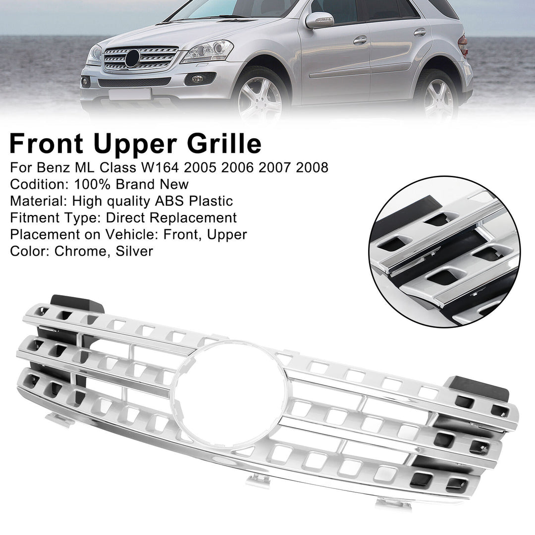 Radiator grille + star front grille for Mercedes Benz ML-Class W164 2005-2008 chrome